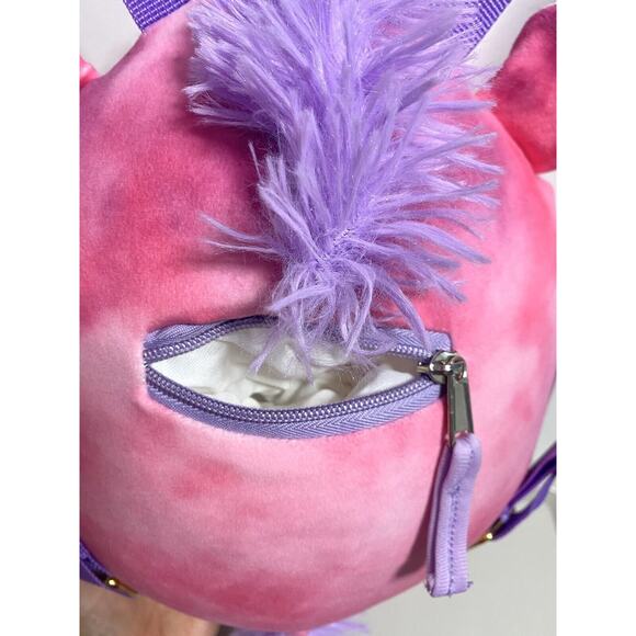 Squishmallows Lola Unicorn 12" Plush Backpack Zipper Bag with Adjustable Straps - Picture 3 of 3